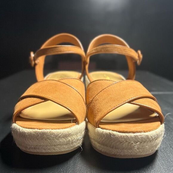 J.Crew Platform Espadrille Heeled Sandals in Warm Chicory Suede Size 7.5 NWB - Picture 5 of 16